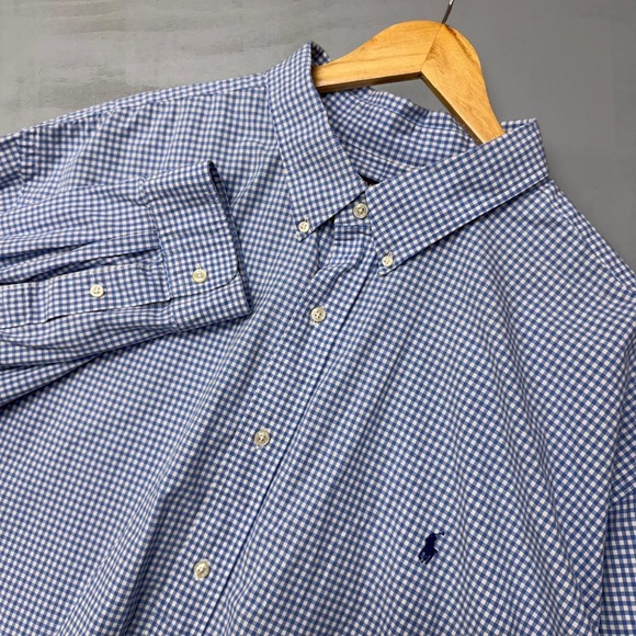 Polo Ralph Lauren Other - Polo Ralph Lauren Gingham Check Button Down Shirt Men's 4XLT Blue White